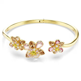 Idyllia bangle, Mixed cuts, Flower, Multicolored, Gold-tone plated 5732387