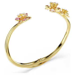 Idyllia bangle, Mixed cuts, Flower, Multicolored, Gold-tone plated 5732387