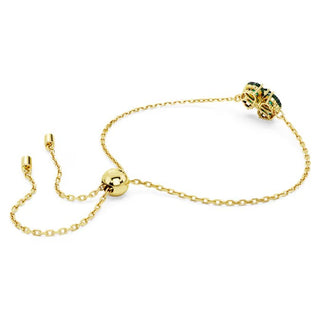Pulsera Swarovski Idyllia, Cortes mixtos, Trébol, Verde, Baño tono oro 5666585 