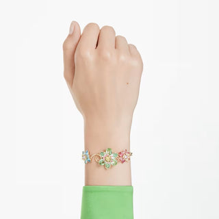 Swarovski - Idyllia bracelet, Mixed cuts, Flower, Multicolored, Gold-tone plated 5717156
