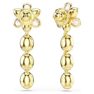 Idyllia drop earrings, Mixed cuts, Flower, Multicolored, Gold-tone plated 5732381
