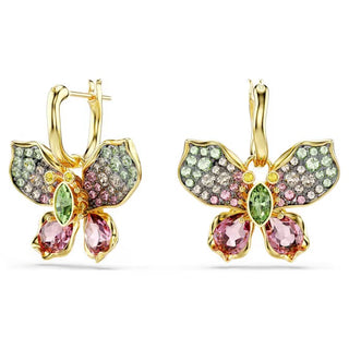 Swarovski - Idyllia drop earrings, Mixed cuts, Pavé, Butterfly, Multicolored, Mixed metal finish - 5709953