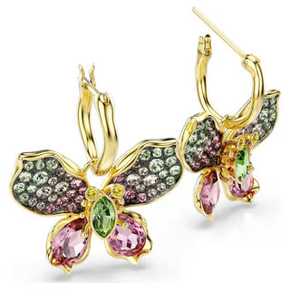 Swarovski - Idyllia drop earrings, Mixed cuts, Pavé, Butterfly, Multicolored, Mixed metal finish - 5709953