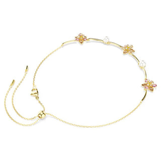 Idyllia necklace, Crystal pearl, Mixed cuts, Flower, Multicolored, Gold-tone plated 5732388