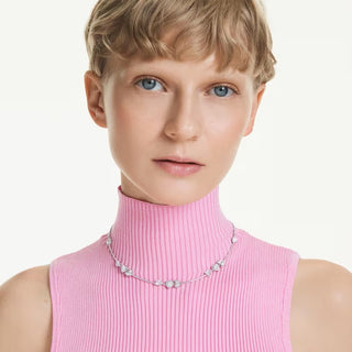 Swarovski Idyllia necklace, Heart with arrow, White, Rhodium plated 5743411