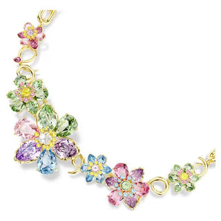 Swarovski - Idyllia necklace, Mixed cuts, Flower, Multicolored, Gold-tone plated 5709030