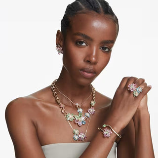 Swarovski - Idyllia necklace, Mixed cuts, Flower, Multicolored, Gold-tone plated 5709030