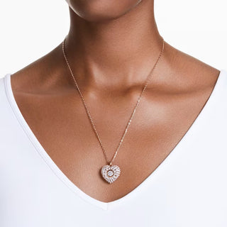 Swarovski - Colgante Next Hyperbola, Corazón, blanco, Baño en tono oro rosa - 5680402 