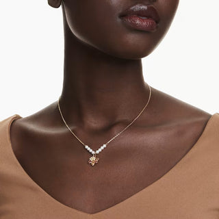 Idyllia pendant, Crystal pearl, Mixed cuts, Flower, Multicolored, Gold-tone plated 5723140