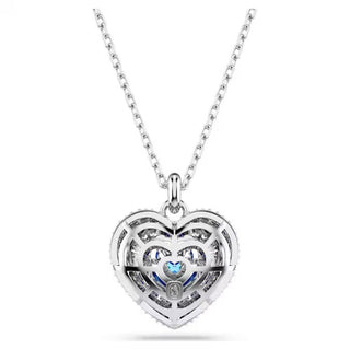 Swarovski - Colgante Hyperbola, Corazón, Azul, Baño de rodio - 5680403