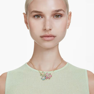 Swarovski - Idyllia pendant, Mixed cuts, Flower, Multicolored, Gold-tone plated 5721668