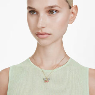 Swarovski - Idyllia pendant, Mixed cuts, Pavé, Butterfly, Multicolored, Mixed metal finish 5709950