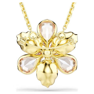 Idyllia pendant and brooch, Mixed cuts, Flower, Multicolored, Gold-tone plated 5735227