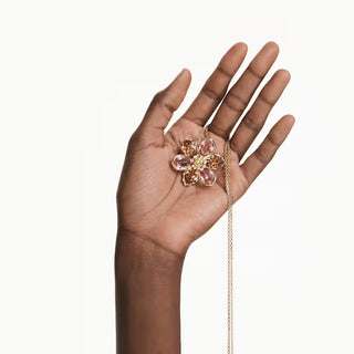 Idyllia pendant and brooch, Mixed cuts, Flower, Multicolored, Gold-tone plated 5735227