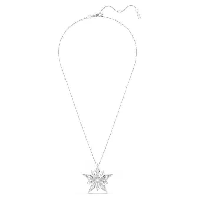 Swarovski Idyllia pendant and brooch Star, White, Rhodium plated 5740116