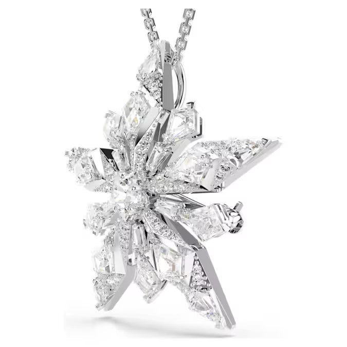 Swarovski Idyllia pendant and brooch Star, White, Rhodium plated 5740116