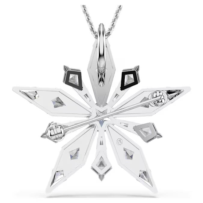Swarovski Idyllia pendant and brooch Star, White, Rhodium plated 5740116
