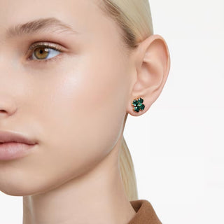 Pendientes Swarovski Idyllia, Trébol, Verde, Baño tono oro 5666236