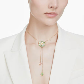 Swarovski - Idyllia Y pendant, Mixed cuts, Flower, Multicolored, Gold-tone plated 5717158