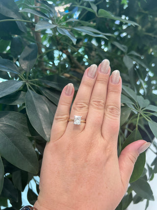 14K Yellow and White Gold 2.04cttw Radiant Lab Grown Diamond Engagement Ring