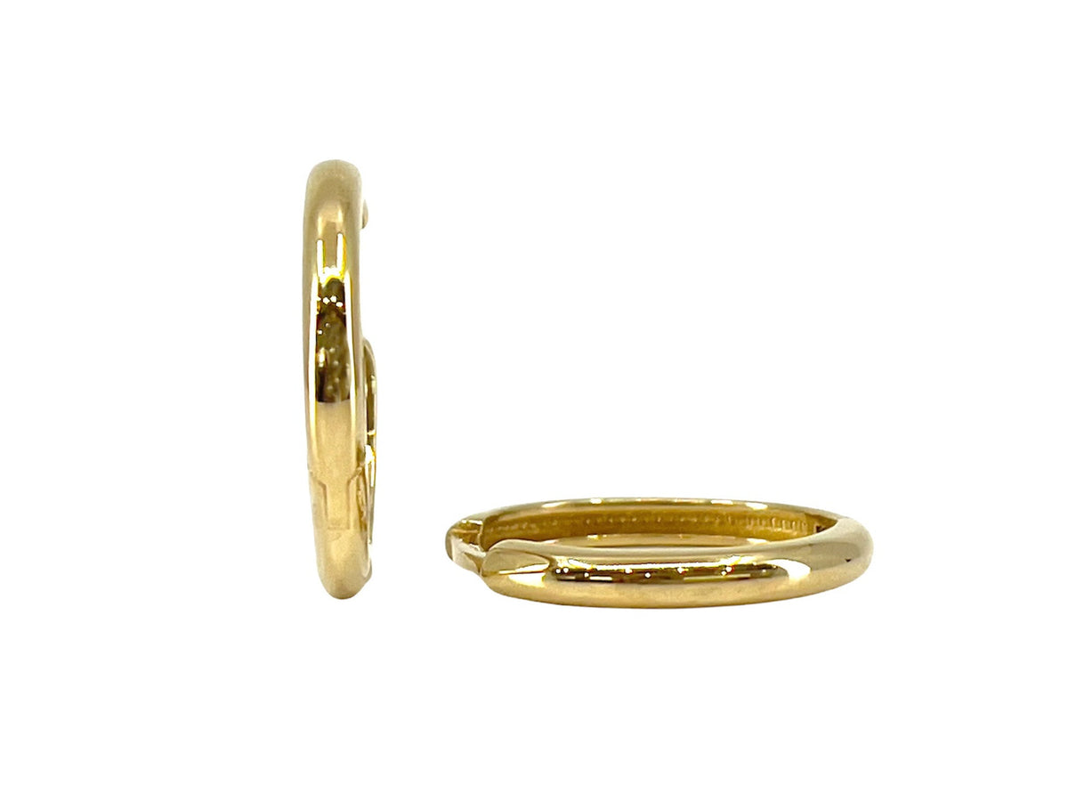 10K Yellow Gold 12mm Huggie Hoop Earring