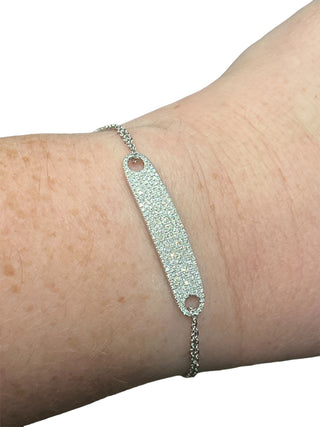 Brazalete de diamantes de 0,52 quilates en oro blanco de 14 quilates - 7"