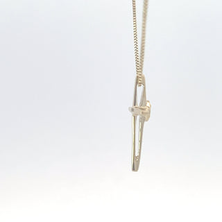 Colgante de cruz de diamantes de 0,015 quilates en oro amarillo de 10 quilates, 18"