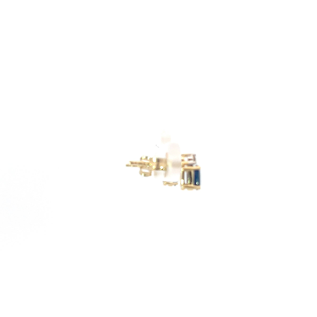 10K Yellow Gold Sapphire &amp; Diamond Stud Earrings