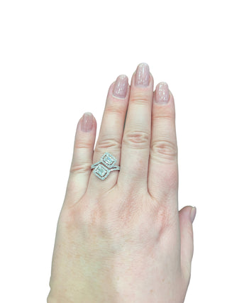Anillo de diamantes en oro blanco de 14 quilates - talla 6,5