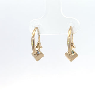 10K Yellow Gold Created Alexandrite and Diamond Lever Back Earrings