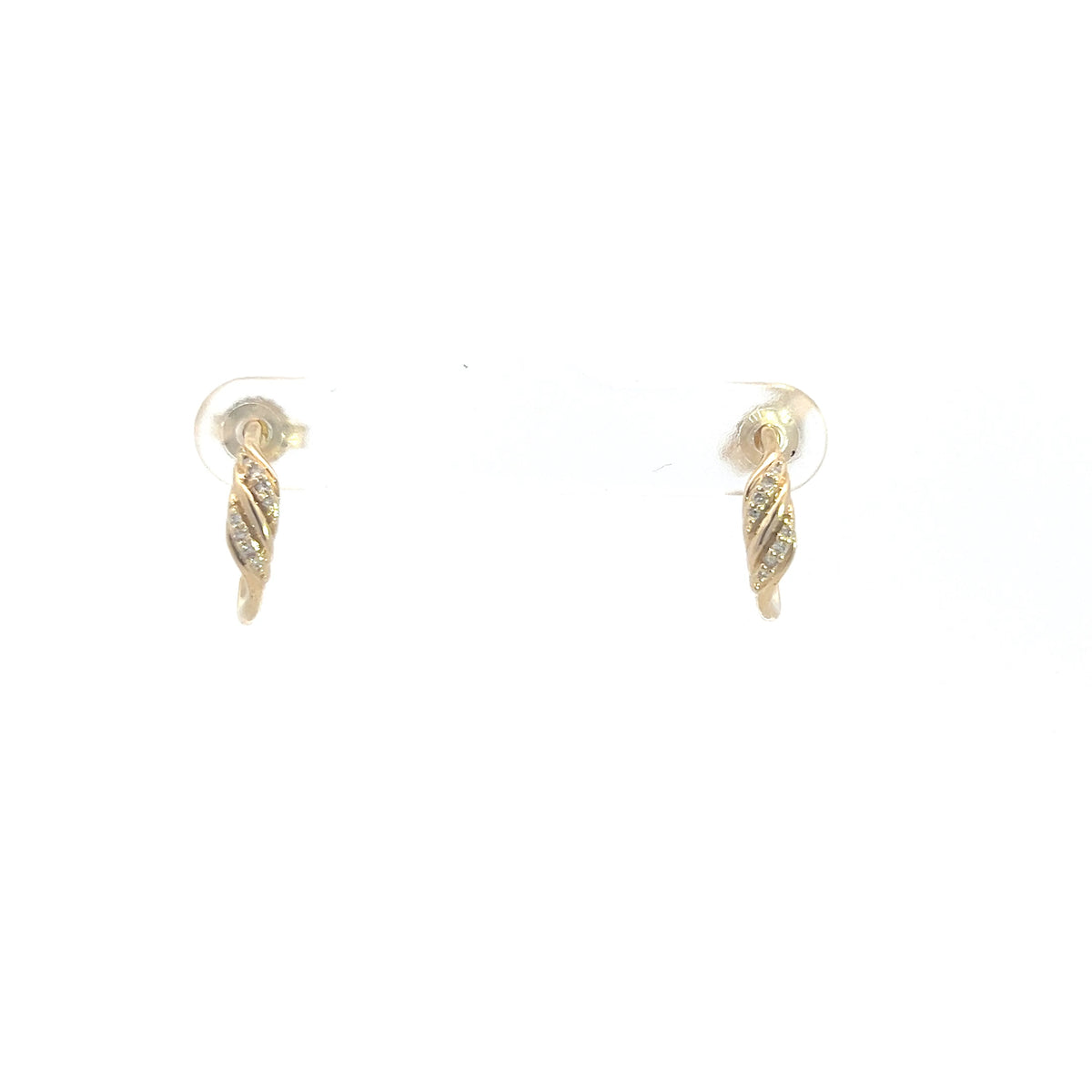 10K Yellow Gold 0.06cttw Diamond Earrings