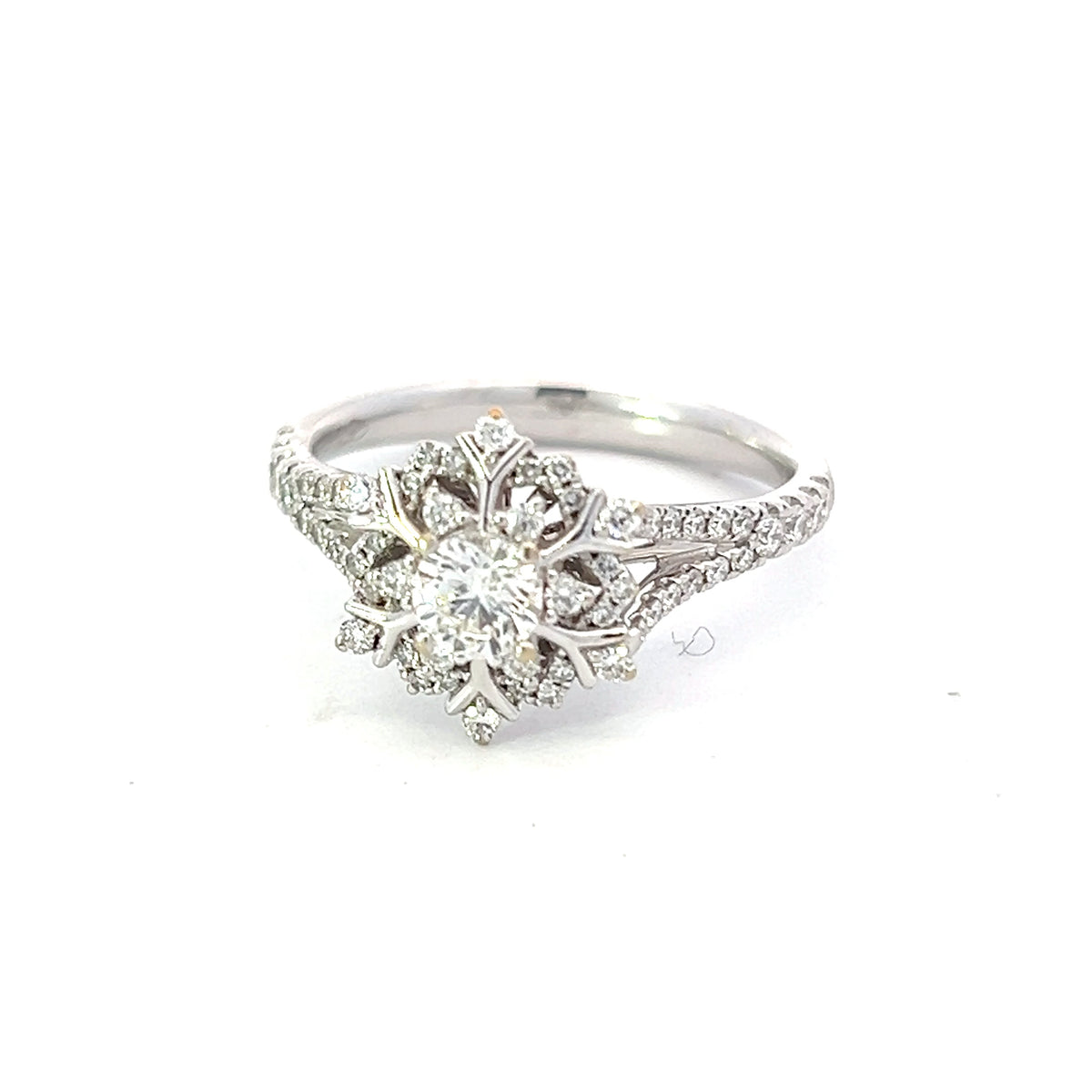 Previously Loved - Enchanted Disney Elsa 0.63 CT. T.W. Diamond Snowflake Engagement Ring in 14K White Gold