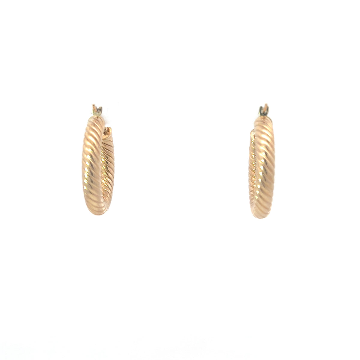 Pendientes de oro amarillo de 10 quilates con circonita cúbica de 15 mm