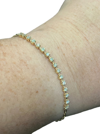 Brazalete de diamantes de 0,41 quilates en oro amarillo de 14 quilates - 7"