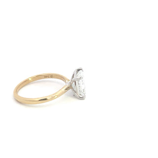 14K Yellow and White Gold 2.04cttw Radiant Lab Grown Diamond Engagement Ring