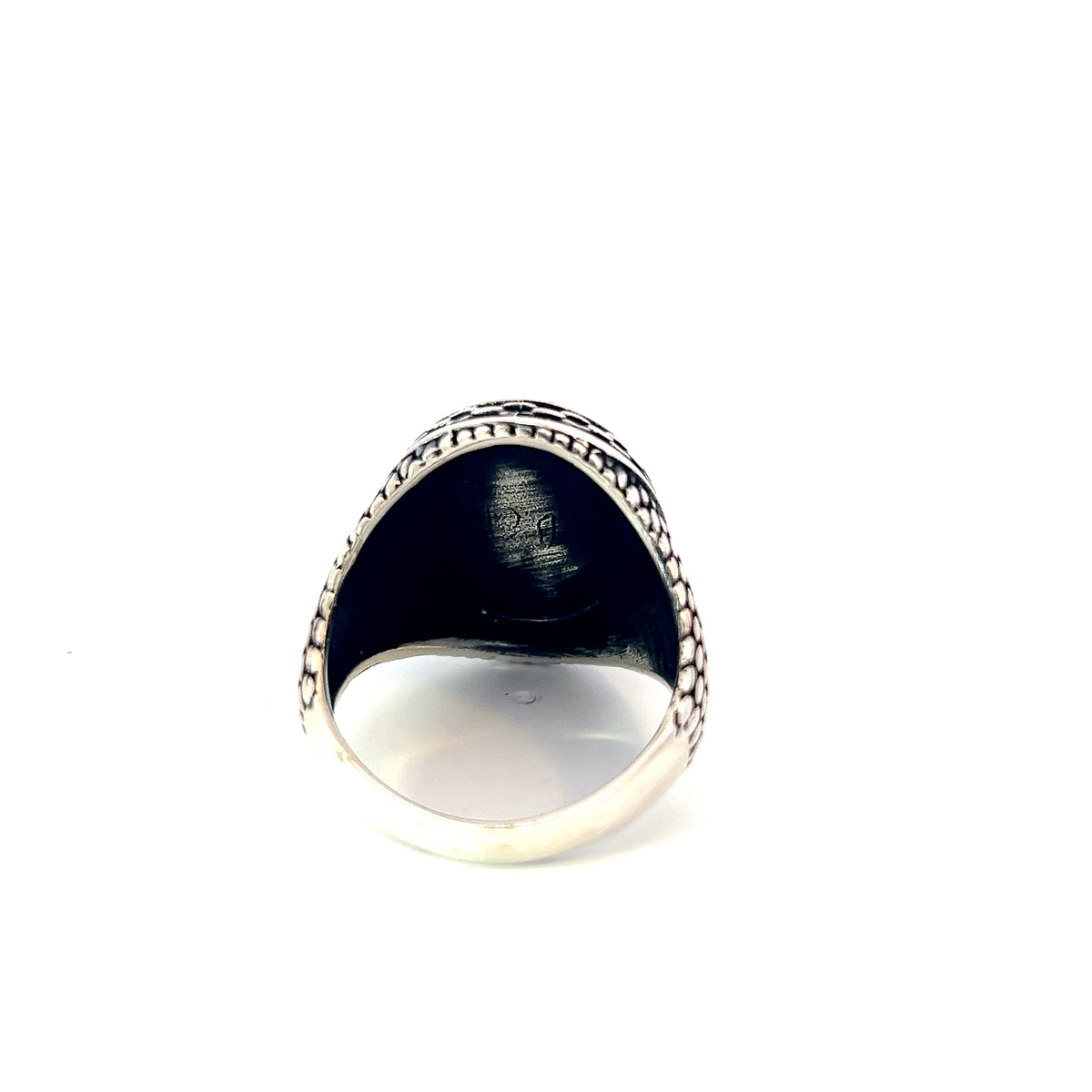 Argent Silver and Onyx Nautical Style Ring