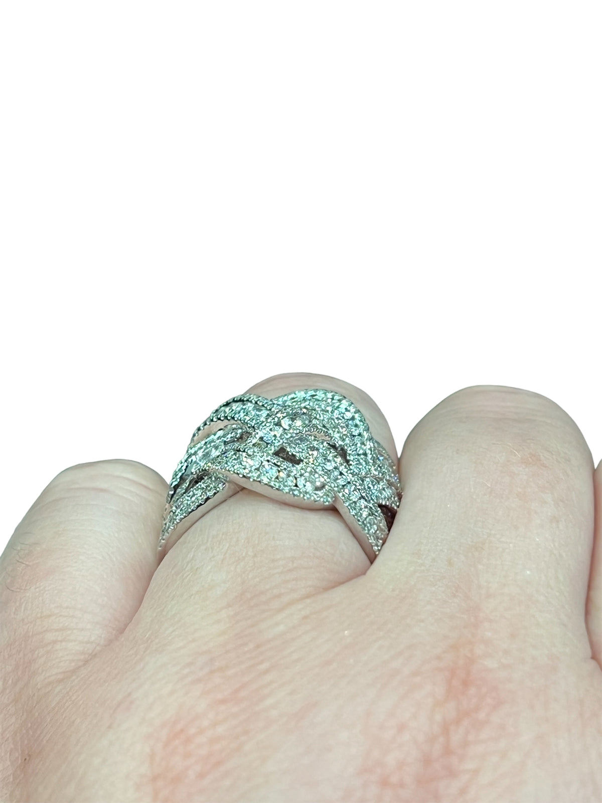 14K White Gold Diamond Ring - size 6.5