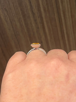 SEGUIMIENTO - Anillo de citrino de 14 quilates de 1,28 quilates y diamante de 0,14 quilates - Talla 7