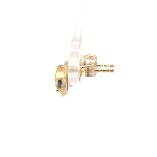 Aretes de diamantes canadienses de talla brillante redonda de 0,40 quilates en oro amarillo de 10 quilates