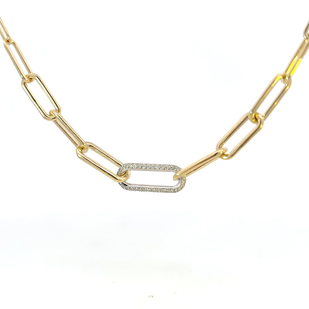 Collar de diamantes de 0,82 quilates en oro amarillo de 10 quilates - 18&quot;