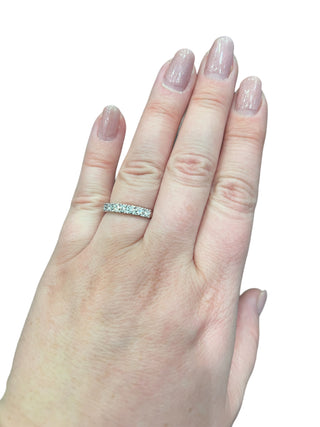 Anillo de diamantes en oro blanco de 14 quilates - talla 6,5