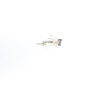 14K White Gold Princess Cut Cubic Zirconia Earrings - 6mm