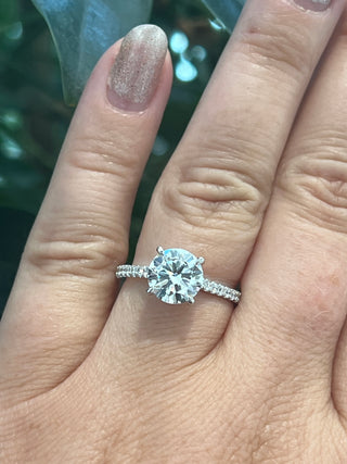 14K White Gold 2.31cttw Lab Grown Round Diamond Engagement Ring