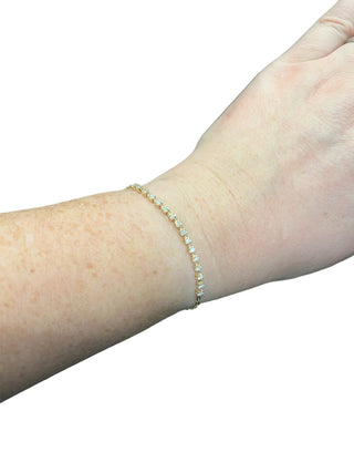 Brazalete de diamantes de 0,41 quilates en oro amarillo de 14 quilates - 7"