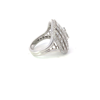 Anillo de diamantes en oro blanco de 14 quilates - talla 6,5