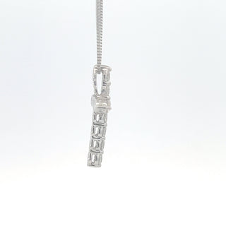 10K White Gold 0.50 cttw Diamond Cross Pendant, 18"