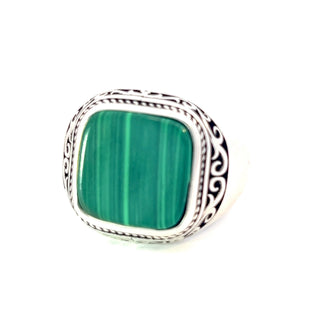 Argent Silver and Malachite Ring