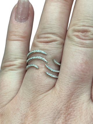 Anillo de diamantes en oro blanco de 14 quilates - talla 6,5