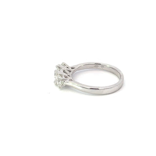 18K White Gold 1.25cttw Lab Grown Diamond 3 Stone Engagement Ring