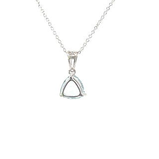 10K White Gold Blue Topaz Necklace - 18 Inches